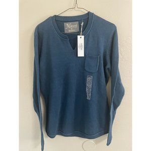 Natural Reflections Women’s Notch Neck Pullover Sweater Size Medium Color Blue